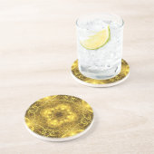 Artistic Gold Fraktal Design_Sandstone Untersetzer (Seite)