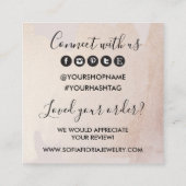 Artistic Gold Glitzer Vielen Dank für Ihre Bestell Quadratische Visitenkarte (Rückseite)