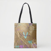 Artistic Gold Metallic Foil Glitzer Paint Spritzer Tasche (Vorderseite)