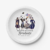 Artistic Graduation Celebration Fashion Sketch  Pappteller (Vorderseite)