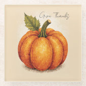 Artistic Grain Thanksgiving Pumpkin Glasuntersetzer (Vorderseite)