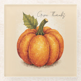 Artistic Grain Thanksgiving Pumpkin Glasuntersetzer