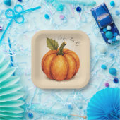 Artistic Grain Thanksgiving Pumpkin Pappteller (Party)