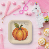 Artistic Grain Thanksgiving Pumpkin Pappteller (Party)