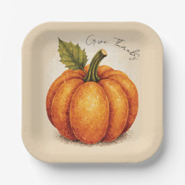 Artistic Grain Thanksgiving Pumpkin Pappteller