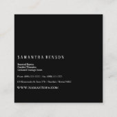 ©Artistic Green Lotus Blume Dark Floral Quadratische Visitenkarte (Rückseite)