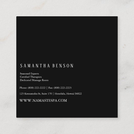 ©Artistic Green Lotus Blume Dark Floral Quadratische Visitenkarte (Rückseite)