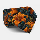Artistic Groomsman Gift Lilies Krawatte (Gerollt)
