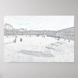 Artistic Halifax Piece Hall Heritage Landmark Poster