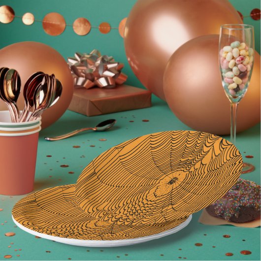 Artistic Halloween Spider Cobweb Doodle Black Pappteller (Multi)