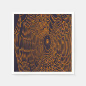 Artistic Halloween Spider Cobweb Doodle Orange Serviette (Vorderseite)