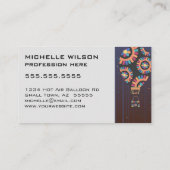 Artistic Hot Air Ballon Einzigartig Visitenkarte (Rückseite)