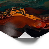 Artistic Japanese Koi Fish Portrait Oil Painting Poster (Ecke)