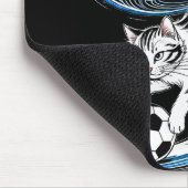 Artistic Japanese Soccer Cat for gaming, office Mousepad (Ecke)