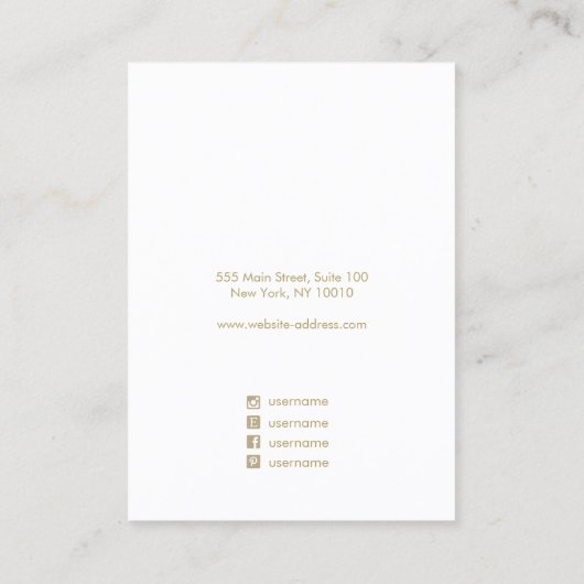 Artistic Lavender Watercolor Script Necklace Busi Visitenkarte (Rückseite)