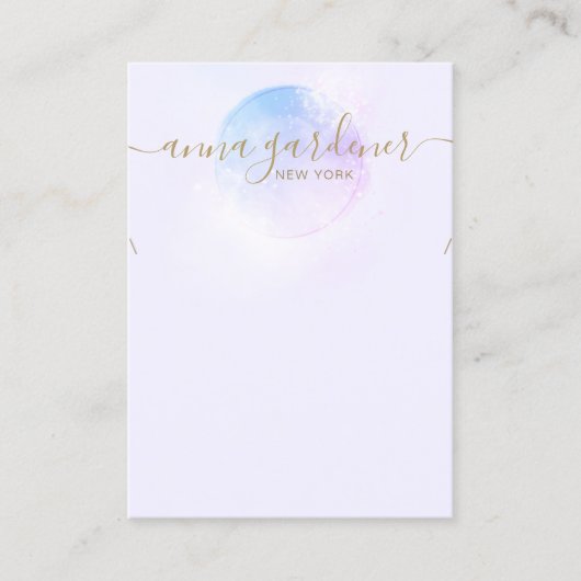 Artistic Lavender Watercolor Script Necklace Busi Visitenkarte (Vorderseite)