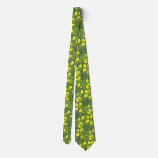 Artistic Lemon Tree Tie for Men Krawatte (Rückseite)