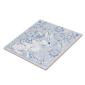 Artistic Light Bunny Bunny Bird Floral Delft Fliese (Seite)