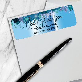 Artistic Luxury Chic Modern Glam Blue Metallic
