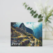 Artistic Machu Picchu Peru Postcard Postkarte (Stehend Vorderseite)