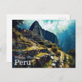 Artistic Machu Picchu Peru Postcard Postkarte (Vorne/Hinten)