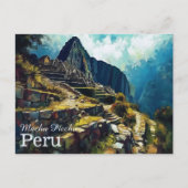 Artistic Machu Picchu Peru Postcard Postkarte (Vorderseite)