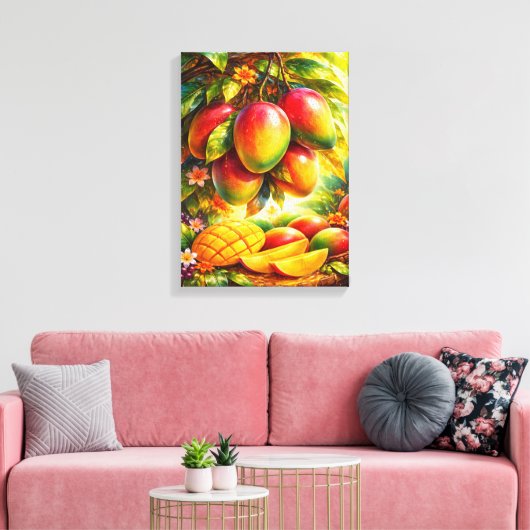 Artistic Mango Orchard Illustration Leinwanddruck (Insitu (Wohnzimmer))
