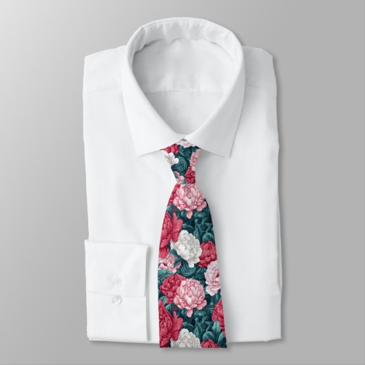 Artistic Mens Accessories Peonies Floral Krawatte (Gebunden)