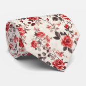 Artistic Mens Fashion Rose Flower Krawatte (Gerollt)