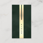 Artistic Modern Emerald Green & Gold Business Card Visitenkarte (Vorderseite)