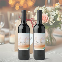 Artistic Modern Rainbow Vielen Dank für Ihr Geburt Alkoholflaschenetikett