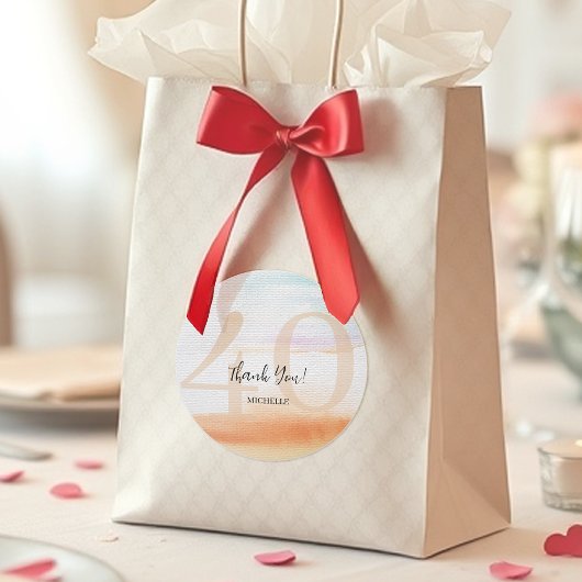 Artistic Modern Rainbow Vielen Dank für Ihr Geburt Runder Aufkleber