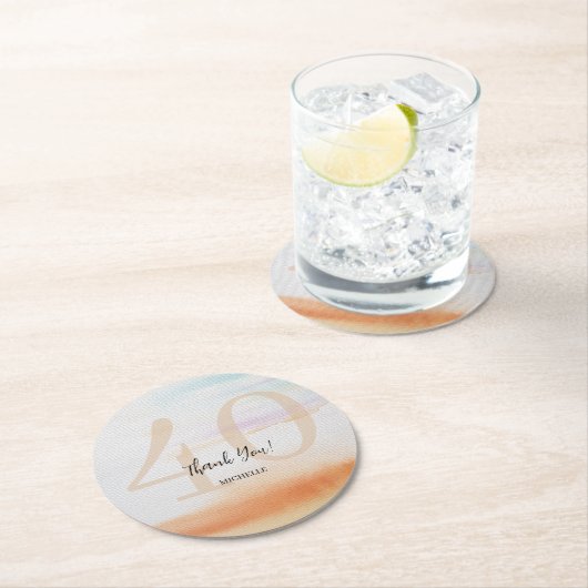 Artistic Modern Rainbow Vielen Dank für Ihr Geburt Runder Pappuntersetzer (Vor Ort)