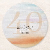 Artistic Modern Rainbow Vielen Dank für Ihr Geburt Runder Pappuntersetzer (Vorderseite)