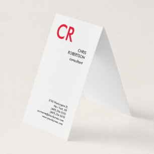 Artistic Monogram Schwarz-weiß Red Visitenkarten