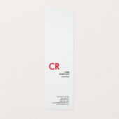 Artistic Monogram Schwarz-weiß Red Visitenkarten (Außenseite Aufgefaltet)