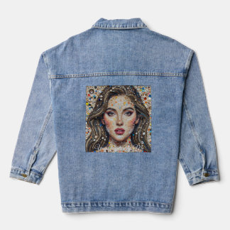 Artistic Mosaic Portrait – Unique Statement  Jeansjacke
