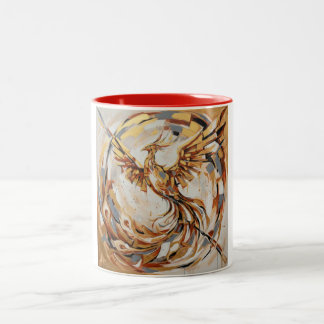 Artistic Mythical Bird Design Zweifarbige Tasse