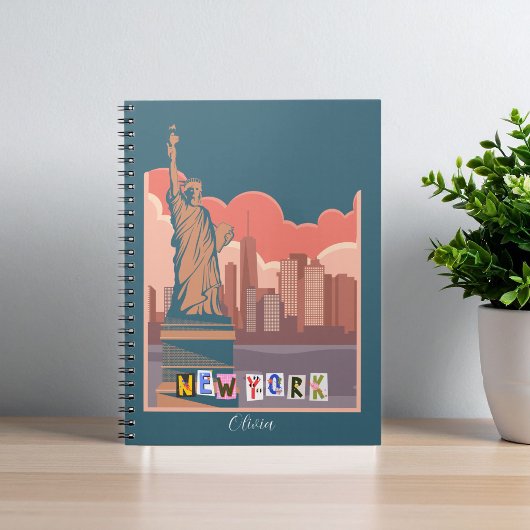 Artistic New York Skyline Notebook - Personalisier Notizblock