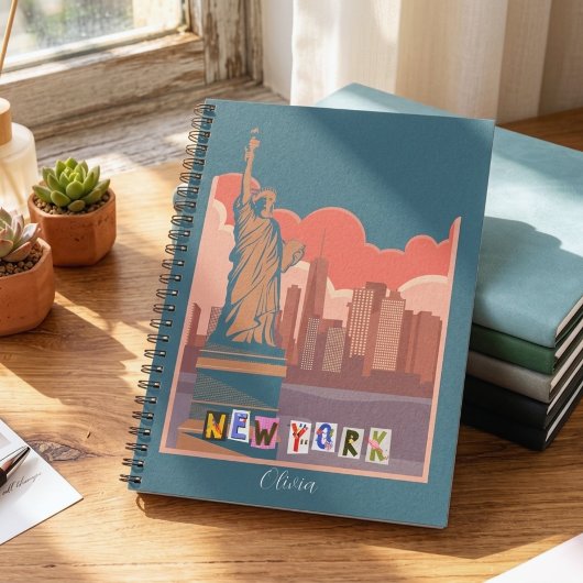 Artistic New York Skyline Notebook - Personalisier Notizblock