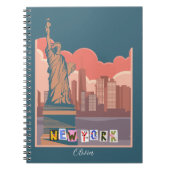 Artistic New York Skyline Notebook - Personalisier Notizblock (Vorderseite)