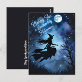 Artistic Night Silhouette Halloween Witch Postkarte (Vorne/Hinten)