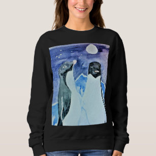 Artistic Nighttime Adelie Penguins Sweatshirt