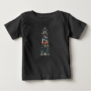 Artistic Ocean Lighthouse Sea Life Stars Planets Baby T-shirt