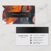 Artistic Orange Abstrakt Watercolor Art Visitenkarte (Vorne/Hinten)