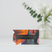 Artistic Orange Abstrakt Watercolor Art Visitenkarte (Stehend Vorderseite)