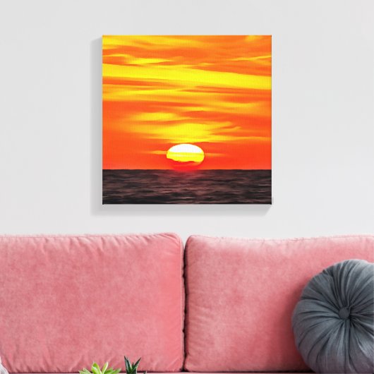 Artistic Orange Aegean Sunset Akyaka Leinwanddruck (Insitu (Wohnzimmer))