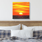 Artistic Orange Aegean Sunset Akyaka Leinwanddruck (Insitu (Schlafzimmer))