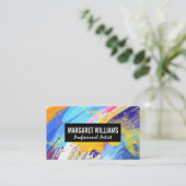 Artistic Paint Colorful Background | Stylish Visitenkarte (Stehend Vorderseite)