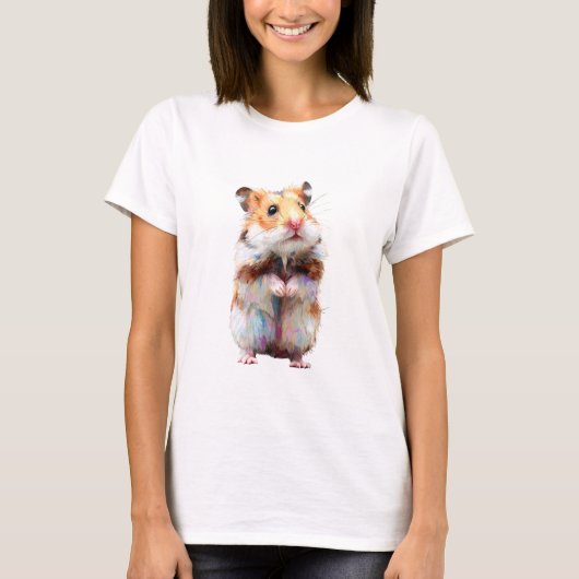 Artistic Painted Hamster Sketch Women T-Shirt (Vorderseite)